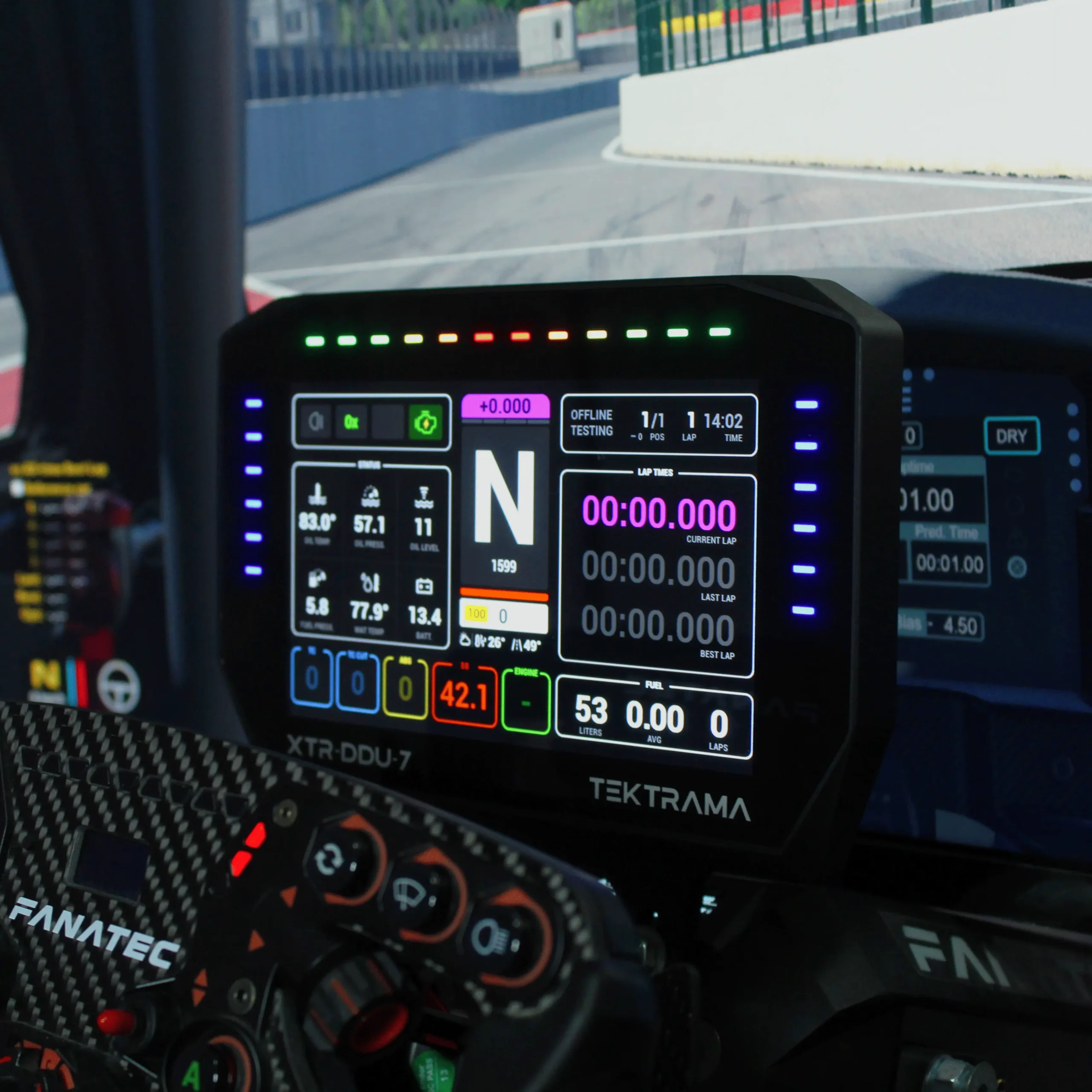 TEKTRAMA XTR-DDU-7 Dashboard Sim Racing 7 pollici Multifunzione