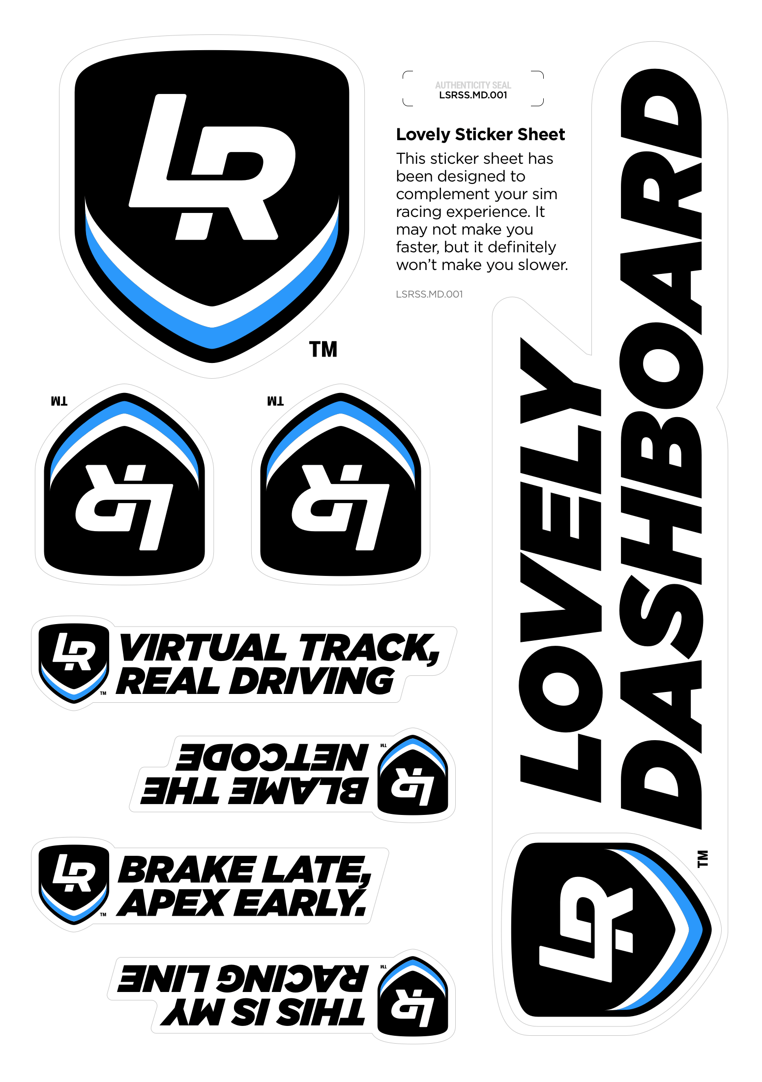 Lovely Sim Racing Logo Stickers - Image 2