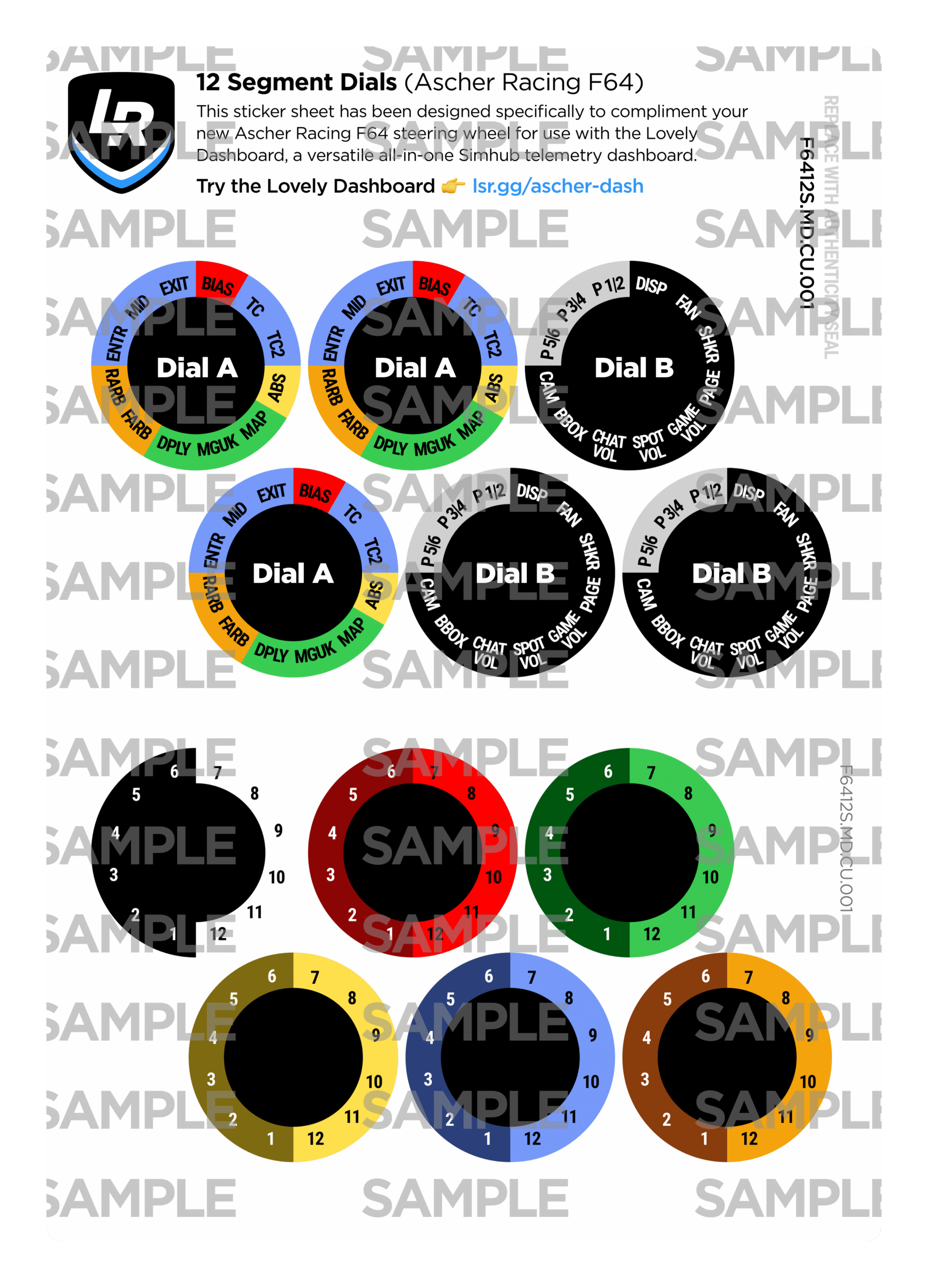 12 Segment Custom Dials Only (Ascher Racing F64) - Image 2