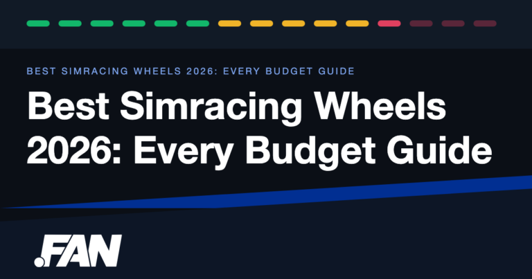Three simracing wheels of different tiers - entry-level gear-driven, mid-range belt-driven, and high-end direct drive - lined up side by side on a workbench for comparison